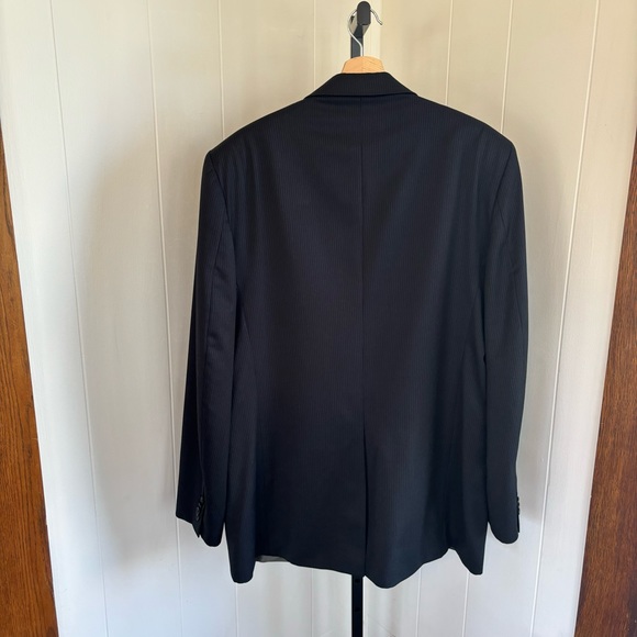 Banana Republic Factory Deep Navy Stripe Wool Blend 3 Button Sport Coat Mens 44L - Picture 3 of 10